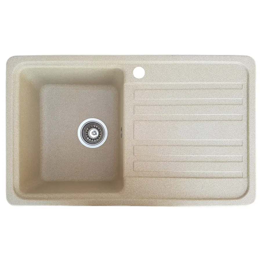 Гранітна кухонна мийка Valetti Europe модель №17 бежева 76*46