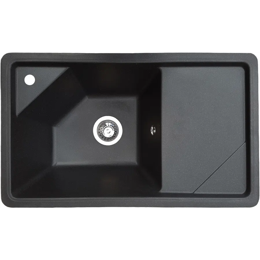 Гранитная кухонная мойка Valetti Europe модель №58 черная 78 * 46