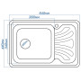 Гранітна кухонна мийка EcoLine 10R 640x440мм