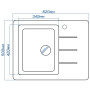 Гранітна кухонна мийка EcoLine 28R 620x500мм