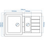Гранітна кухонна мийка EcoLine 29N 785x495мм Сірий