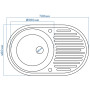 Гранітна кухонна мийка EcoLine 42D 730х460мм Сірий