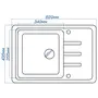 Гранітна кухонна мийка Valetti 35D 435х620 мм