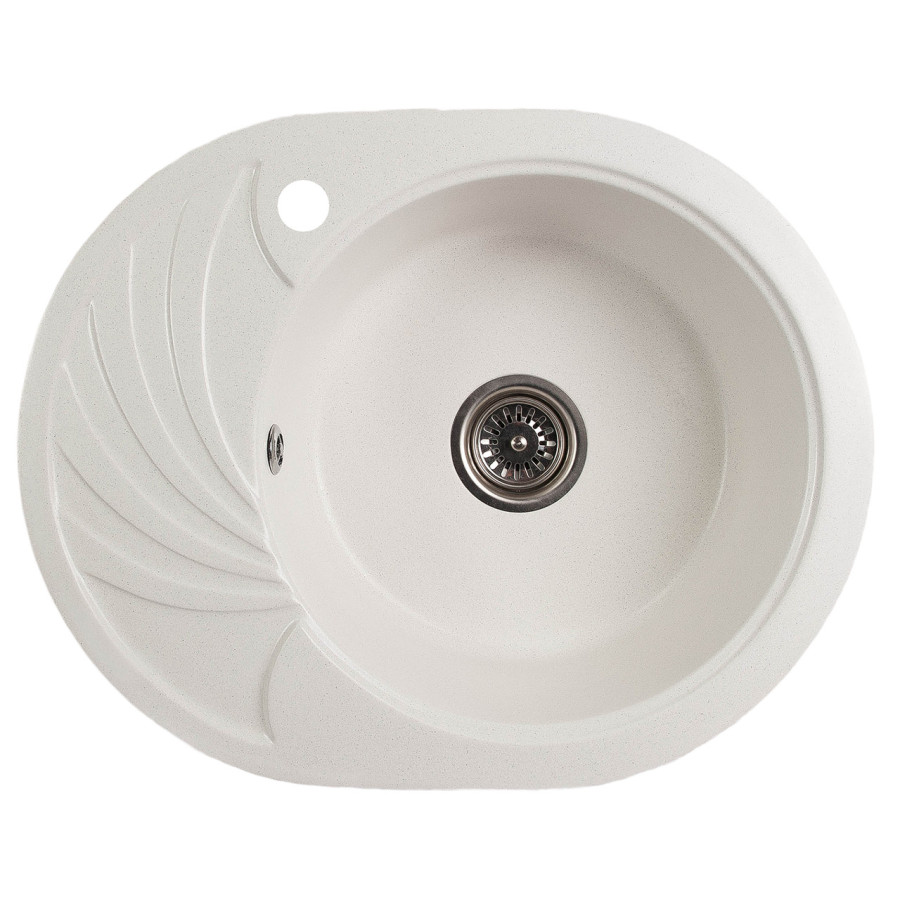 Гранітна кухонна мийка Valetti Europe модель №13 біла 60*47