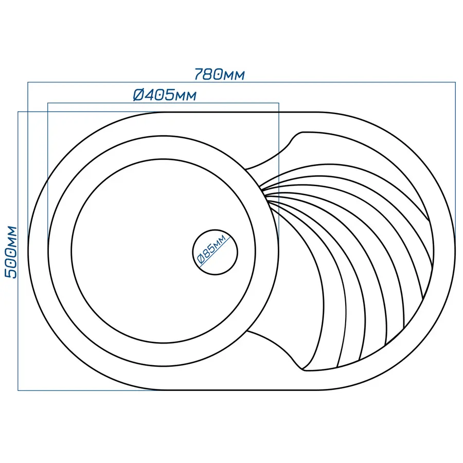 Гранітна мийка Valetti Europe модель №33 сіра 78*50