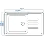 Гранитная кухонная мойка Valetti Europe модель №63 терра 71 * 44