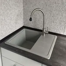 Гранітна кухонна мийка Valetti EcoLine модель №28 сіра 62*50