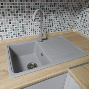 Гранітна кухонна мийка Valetti Europe модель №17 сіра 76*46
