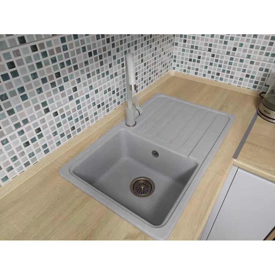 Гранітна кухонна мийка Valetti Europe модель №17 сіра 76*46