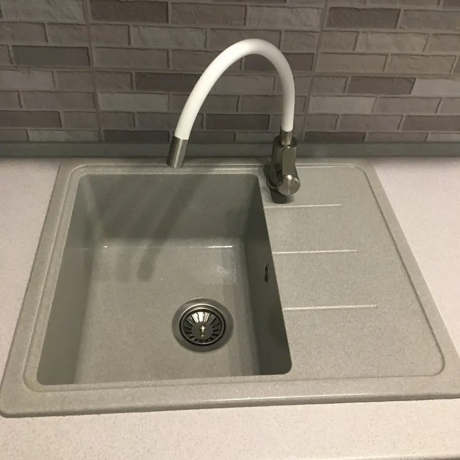 Кухонная гранитная мойка Valetti Premium модель №28 ​​серая 62 * 50