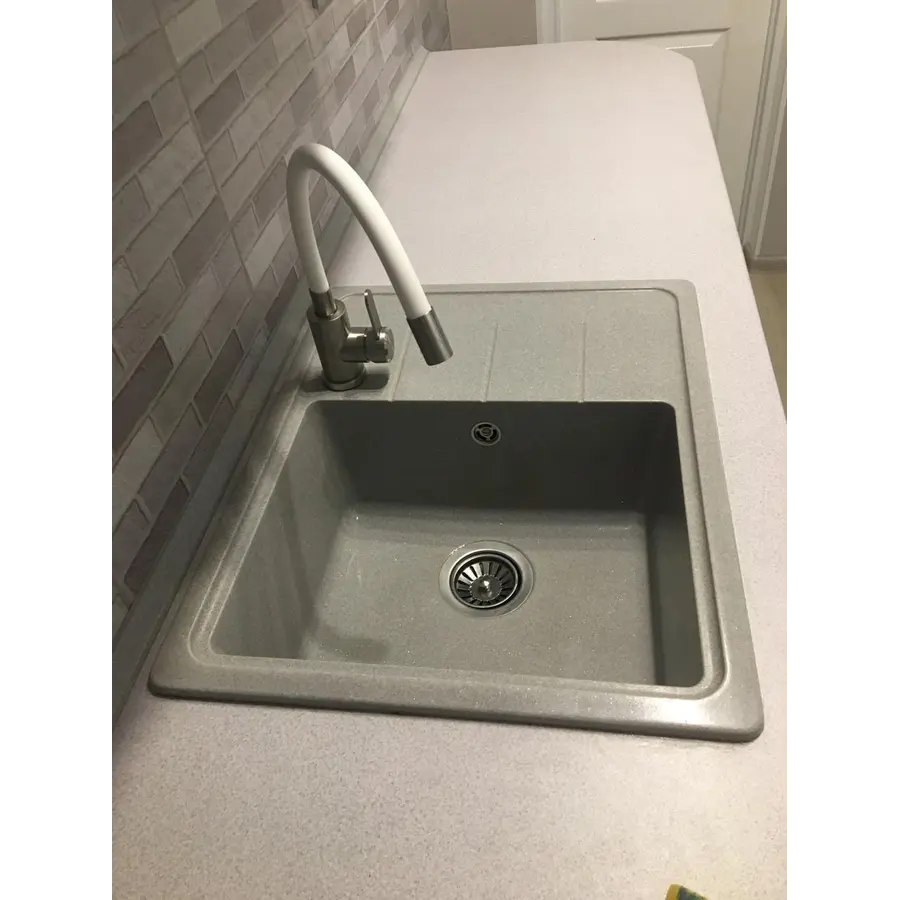 Кухонная гранитная мойка Valetti Premium модель №28 ​​серая 62 * 50