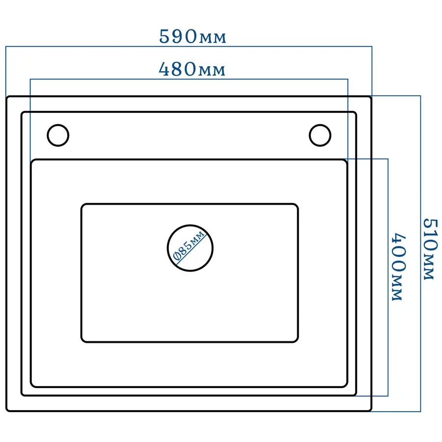 Гранітна кухонна мийка Valeti 49D 510x590 мм
