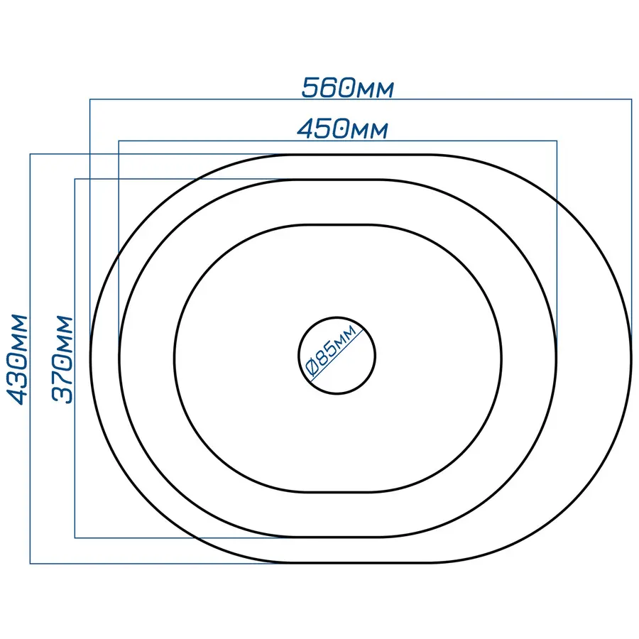 Гранітна кухонна мийка Valetti 61N 430х560 мм