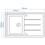 Гранітна кухонна мийка EcoLine 24D 780x500мм