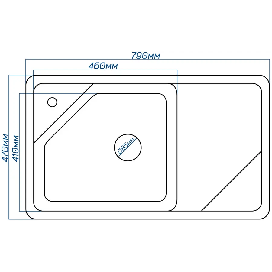Гранитная кухонная мойка песочного цвета Valetti Europe модель №58 терра 78 * 46