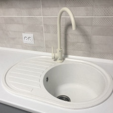 Гранітна кухонна мийка Valetti Europe модель №27 біла 77*50