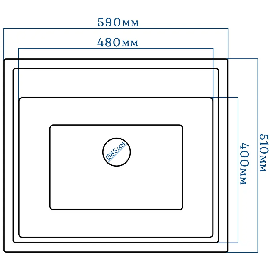 Гранитная мойка для кухни Valetti Europe модель №49 черная 59 * 51