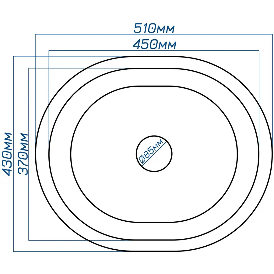 Гранитная кухонная мойка Valetti Premium модель №60 51 * 43 мм