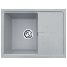 Сіра гранітна кухонна мийка Valetti Premium модель №75 гранітна 58*45