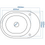 Гранітна кухонна мийка Valeti 61D 430 x620 мм