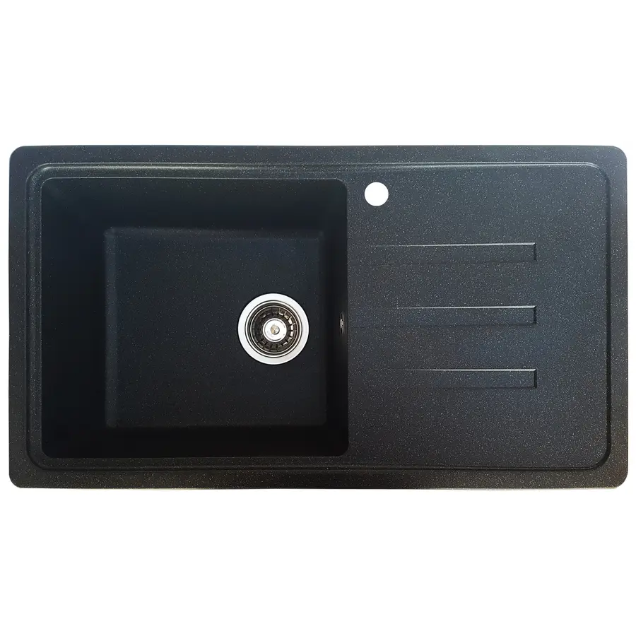 Гранитная мойка для кухни Valetti Europe модель №36 черная 78 * 44