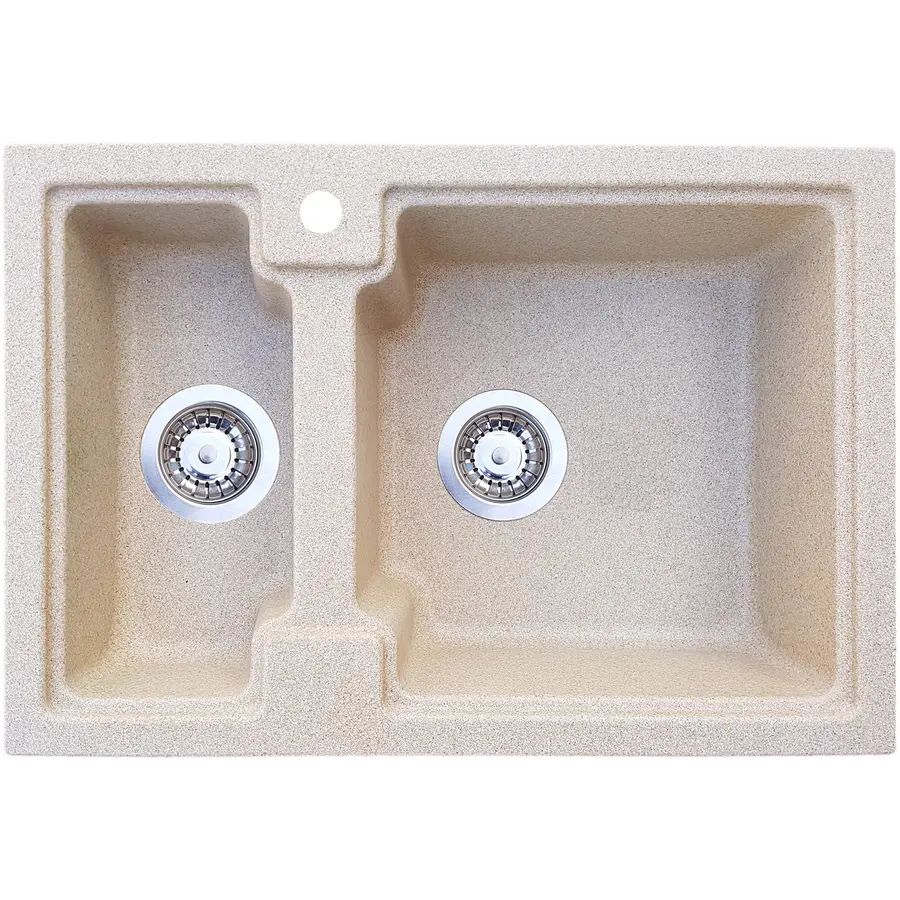 Кухонна гранітна мийка Valetti Europe модель №43 бежева 62*42