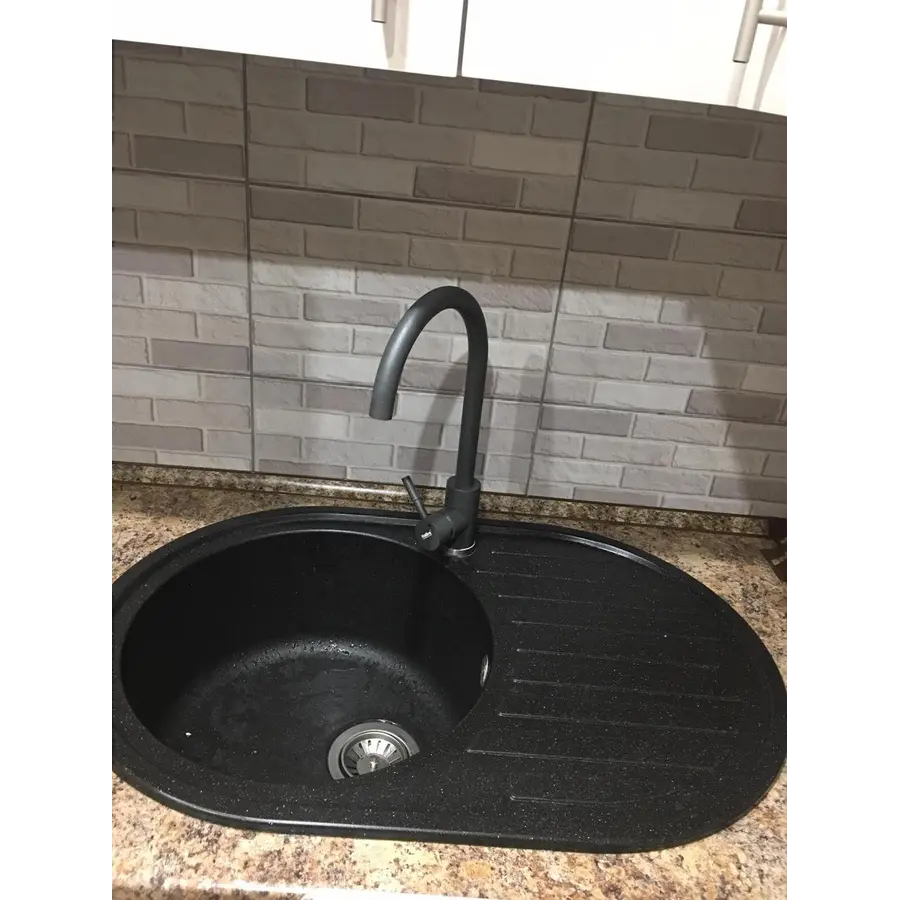 Гранітна кухонна мийка Valetti Europe модель №27 чорна 77*50