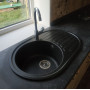 Гранітна кухонна мийка Valetti Europe модель №27 чорна 77*50