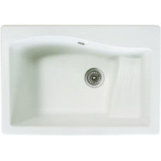 Кухонна гранітна мийка прямокутної форми Valetti модель №70. Колір білий