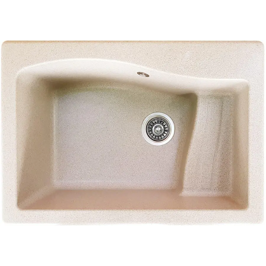 Кухонна гранітна мийка прямокутної форми Valetti модель №70. Колір білий