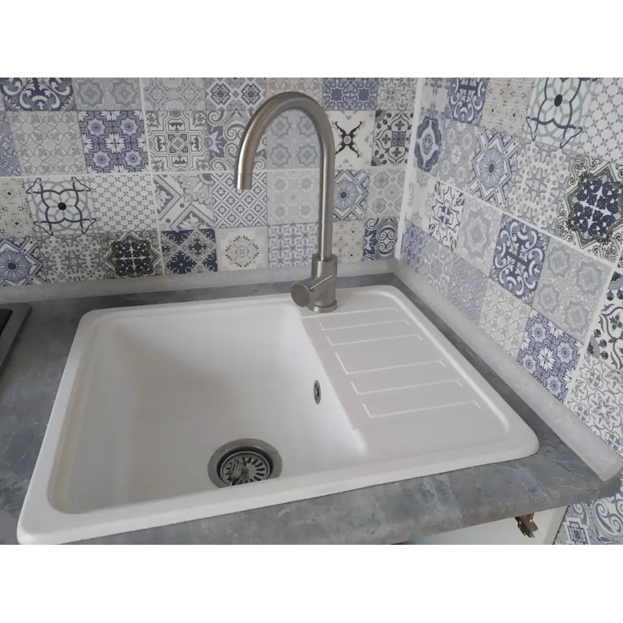 Гранитная кухонная мойка Valetti Europe модель №9 белый 57 * 46