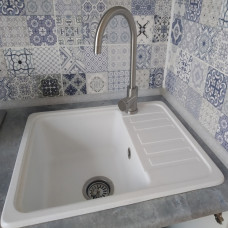 Гранітна кухонна мийка Valetti Europe модель №9 білий 57*46