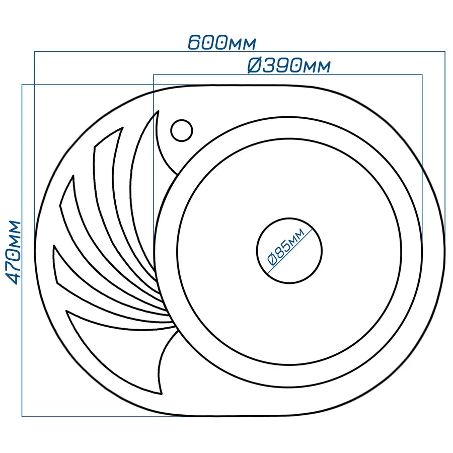 Гранітна кухонна мийка Valetti 13L 600x470мм Чорний