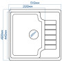 Гранітна кухонна мийка Valetti 71N 490х510 мм