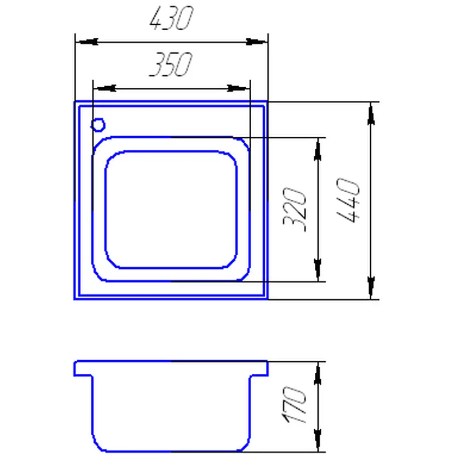 Гранитная кухонная мойка Valetti Standart модель №1 бежевая 44 * 43