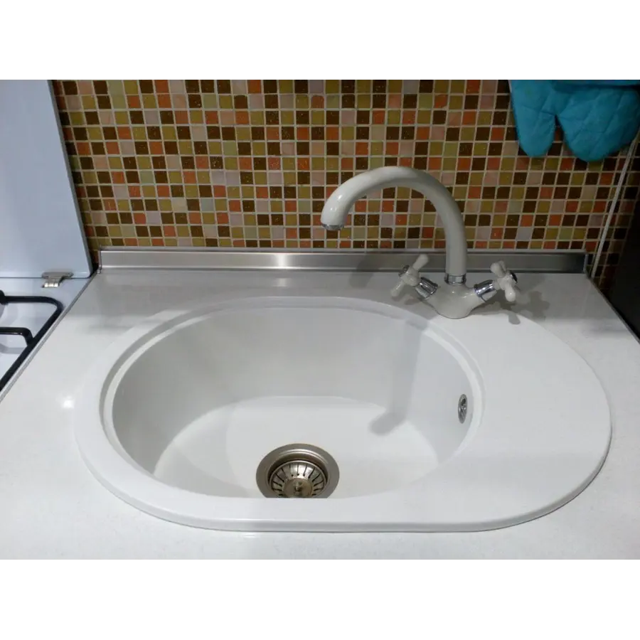 Гранитная кухонная мойка Valetti Europe модель №62 белая 62 * 43