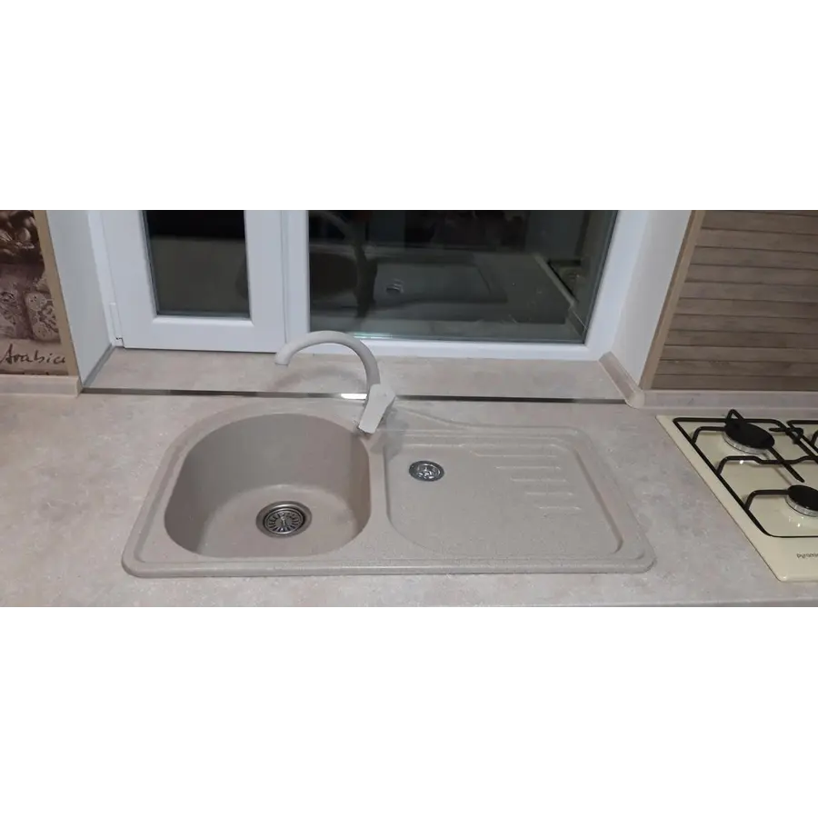 Гранітна кухонна мийка Valetti Europe модель №52 бежева 84*51