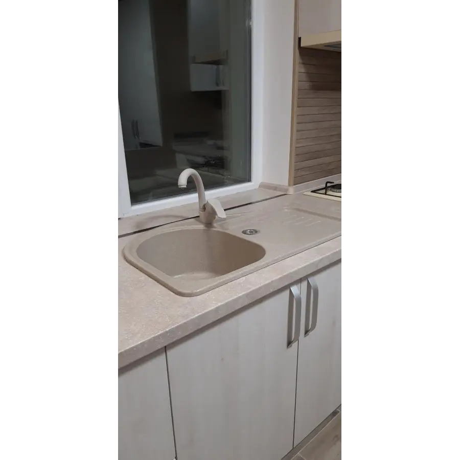 Гранітна кухонна мийка Valetti Europe модель №52 бежева 84*51