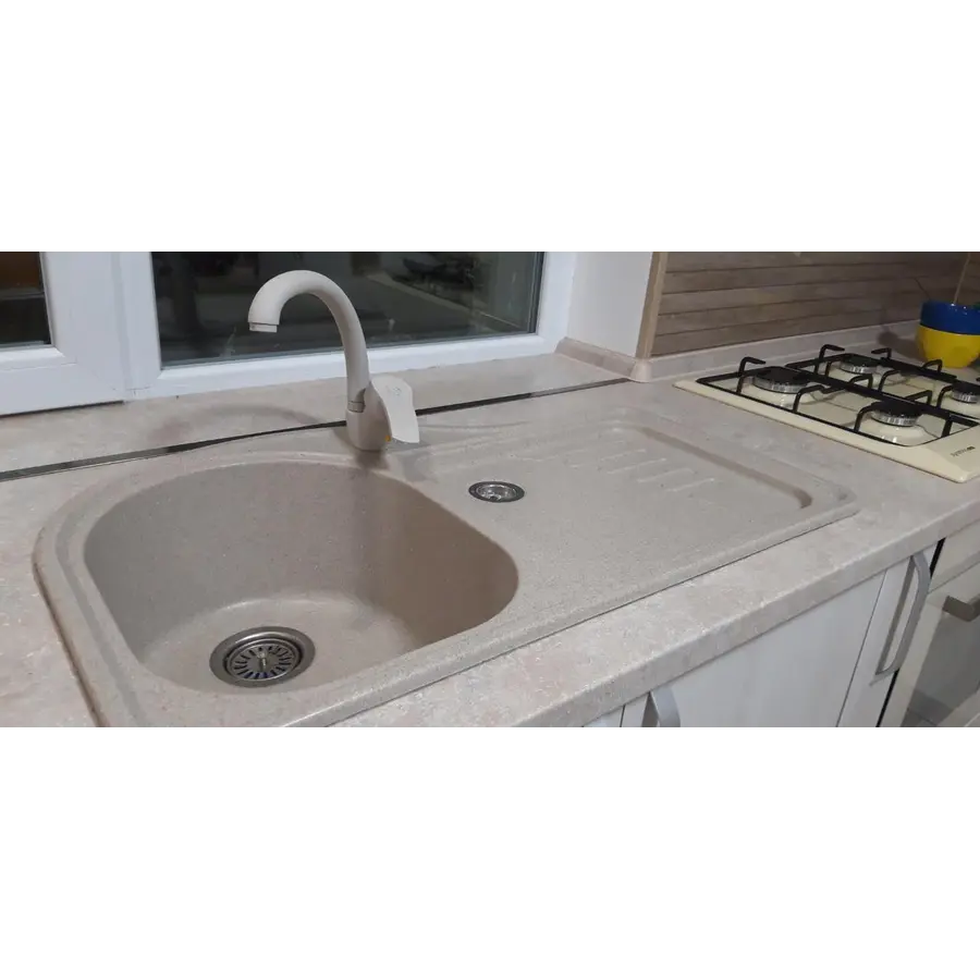 Гранітна кухонна мийка Valetti Europe модель №52 бежева 84*51