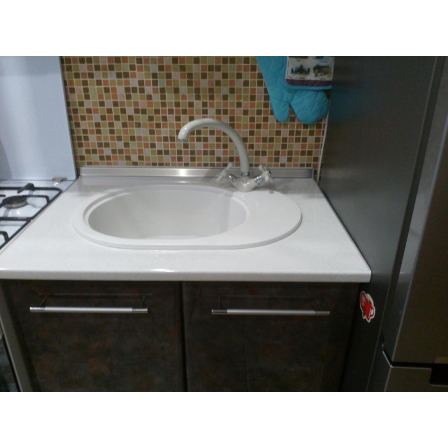 Гранітна кухонна мийка Valetti Europe модель №62 біла 62*43