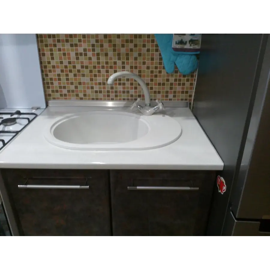 Гранитная кухонная мойка Valetti Europe модель №62 белая 62 * 43