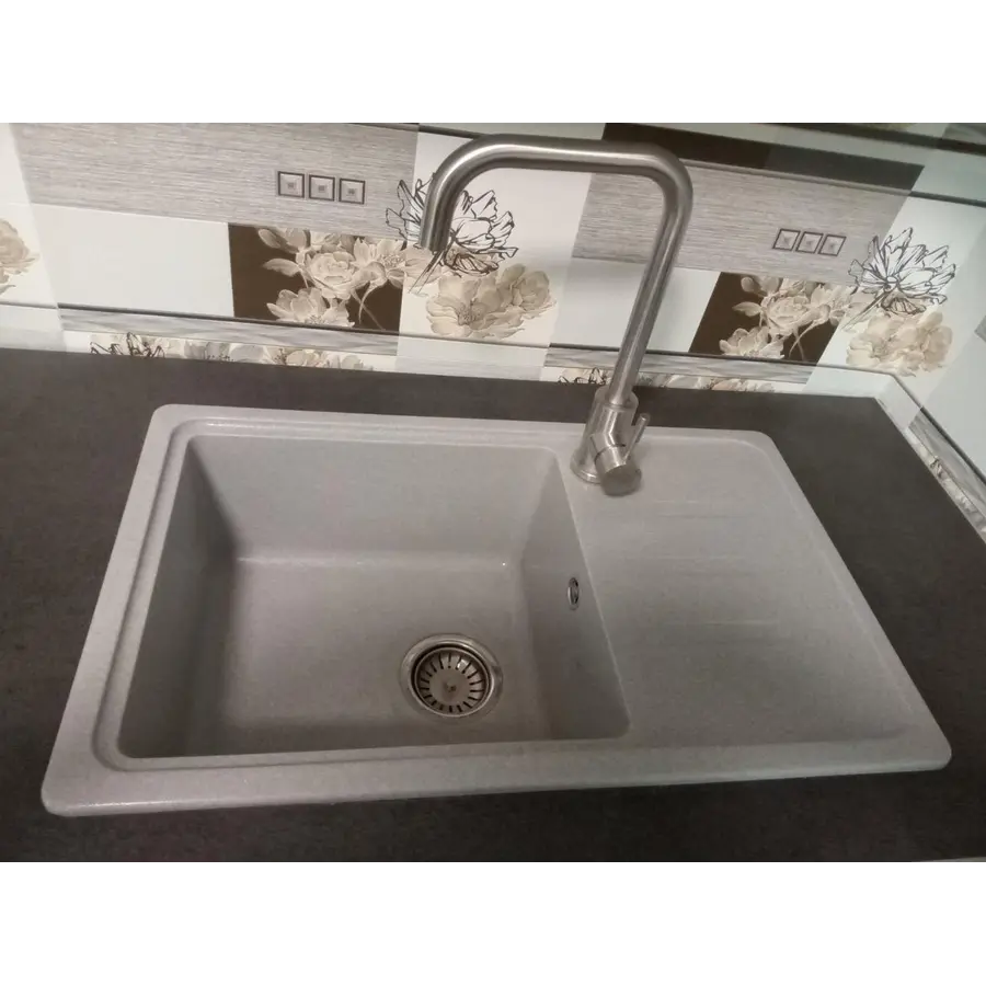 Гранитная кухонная мойка Valetti Europe модель №63 серая 71 * 44