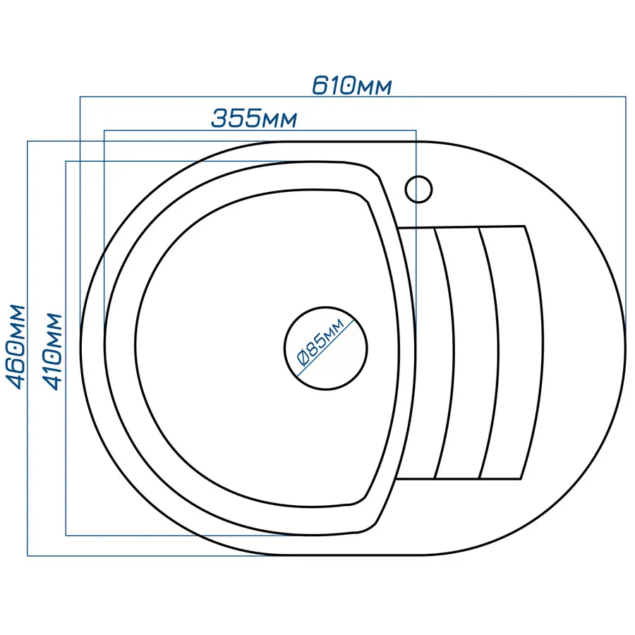 Гранітна кухонна мийка Valetti 32R 460х610 мм