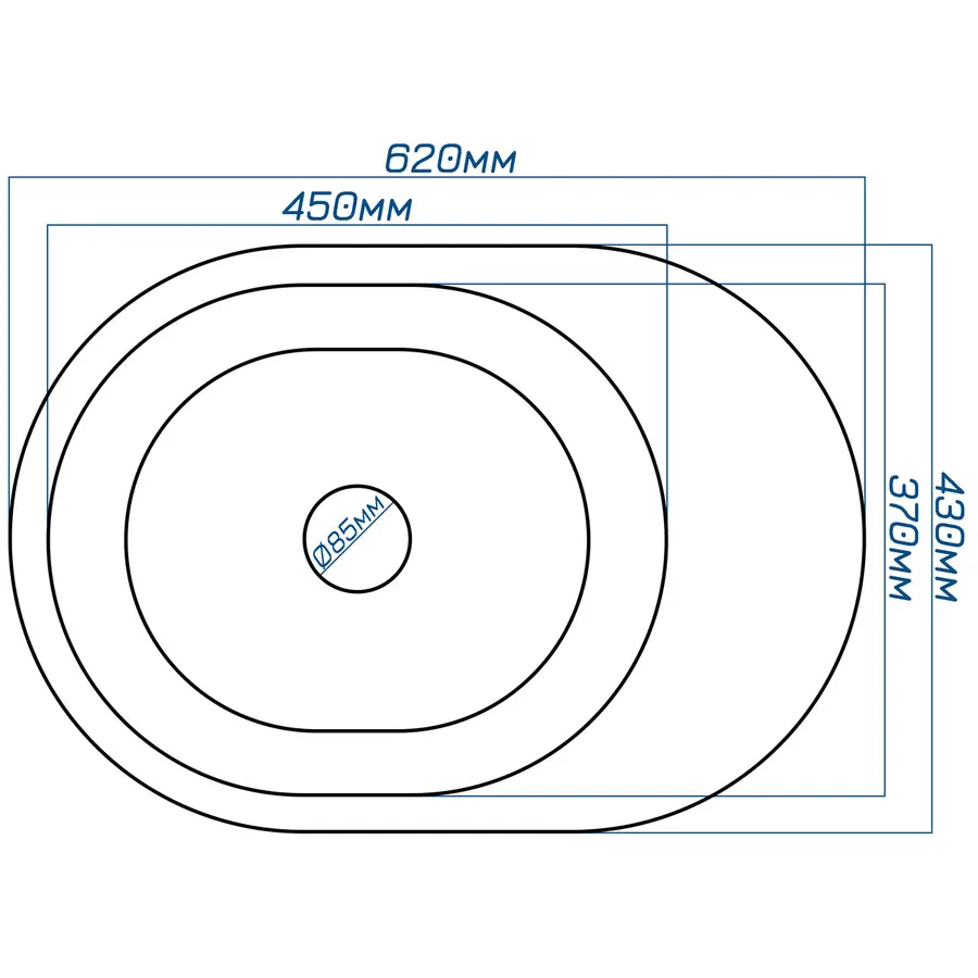 Гранітна кухонна мийка Valeti 62N 430 x620 мм
