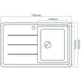 Гранітна кухонна мийка EcoLine 24L 780x500мм Терра