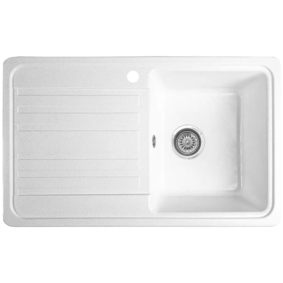Гранітна кухонна мийка Valetti 17R 760x460мм Білий