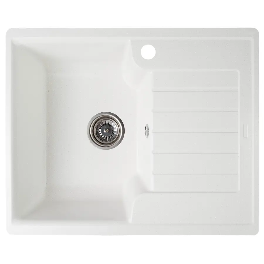 Гранітна кухонна мийка Valetti Europe модель №12 біла 62*50