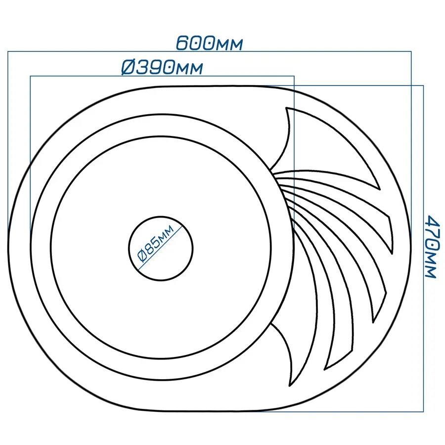Гранитная кухонная мойка Valetti Europe модель №13 серая 60 * 47