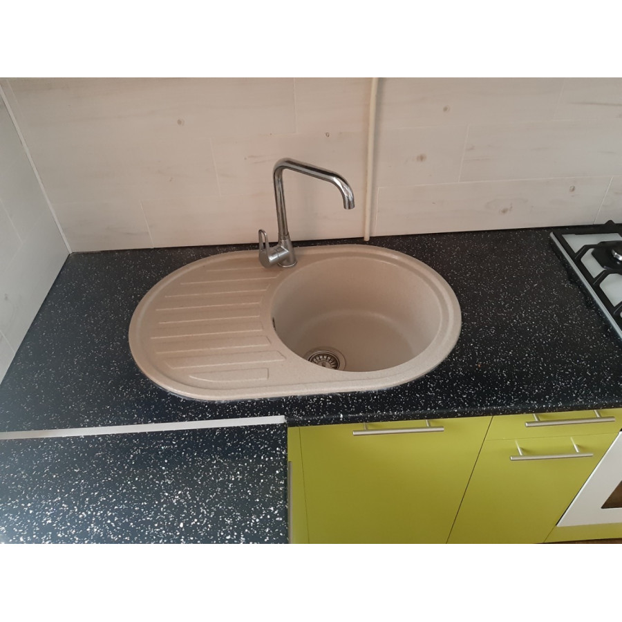 Гранітна кухонна мийка Valetti Europe модель №27 бежева 77*50