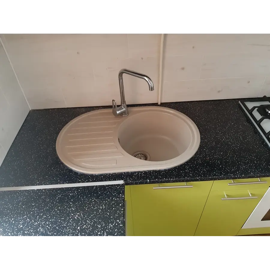 Гранітна кухонна мийка Valetti Europe модель №27 бежева 77*50